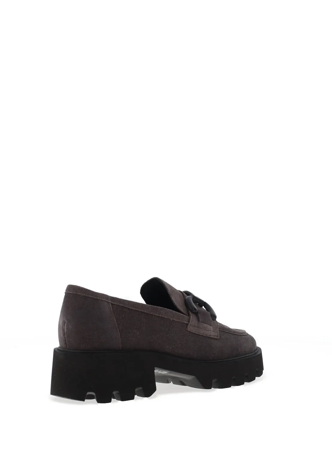 Ara Oxford Suede Buckle Detail Loafers, Steel