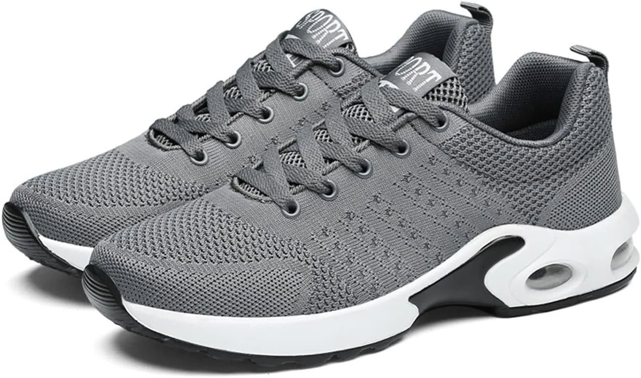 AUNTHUI Men's Breathable Lace-Up Lightweight Sneakers,Orthopedic Arch Support Non-Slip Shock-Absorbing Running Athletic Sports Shoes