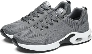 AUNTHUI Men's Breathable Lace-Up Lightweight Sneakers,Orthopedic Arch Support Non-Slip Shock-Absorbing Running Athletic Sports Shoes
