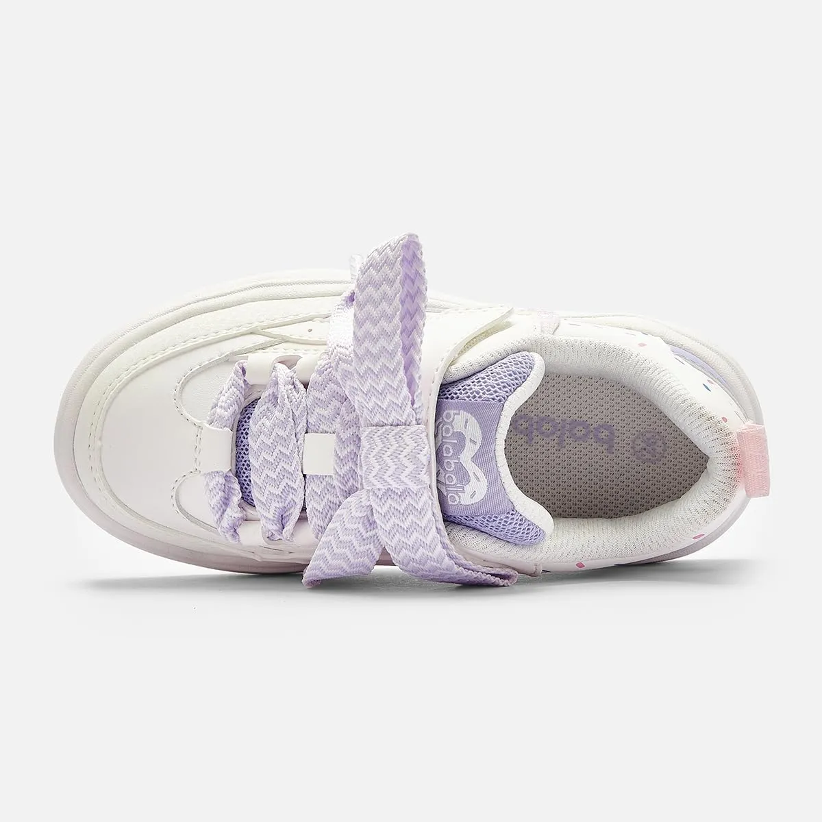 Balabala Little Girls Sneakers with Cute Bow Tie, Toddler Lightweight Comfortable Hook and Loop Casual Shoes
