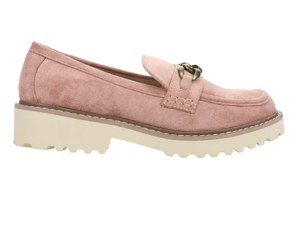 Blush Faux Suede Loafers