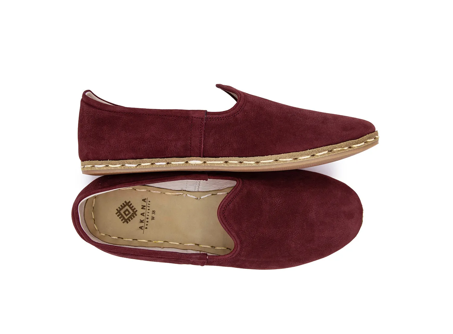 Burgundy Nubuck Loafers