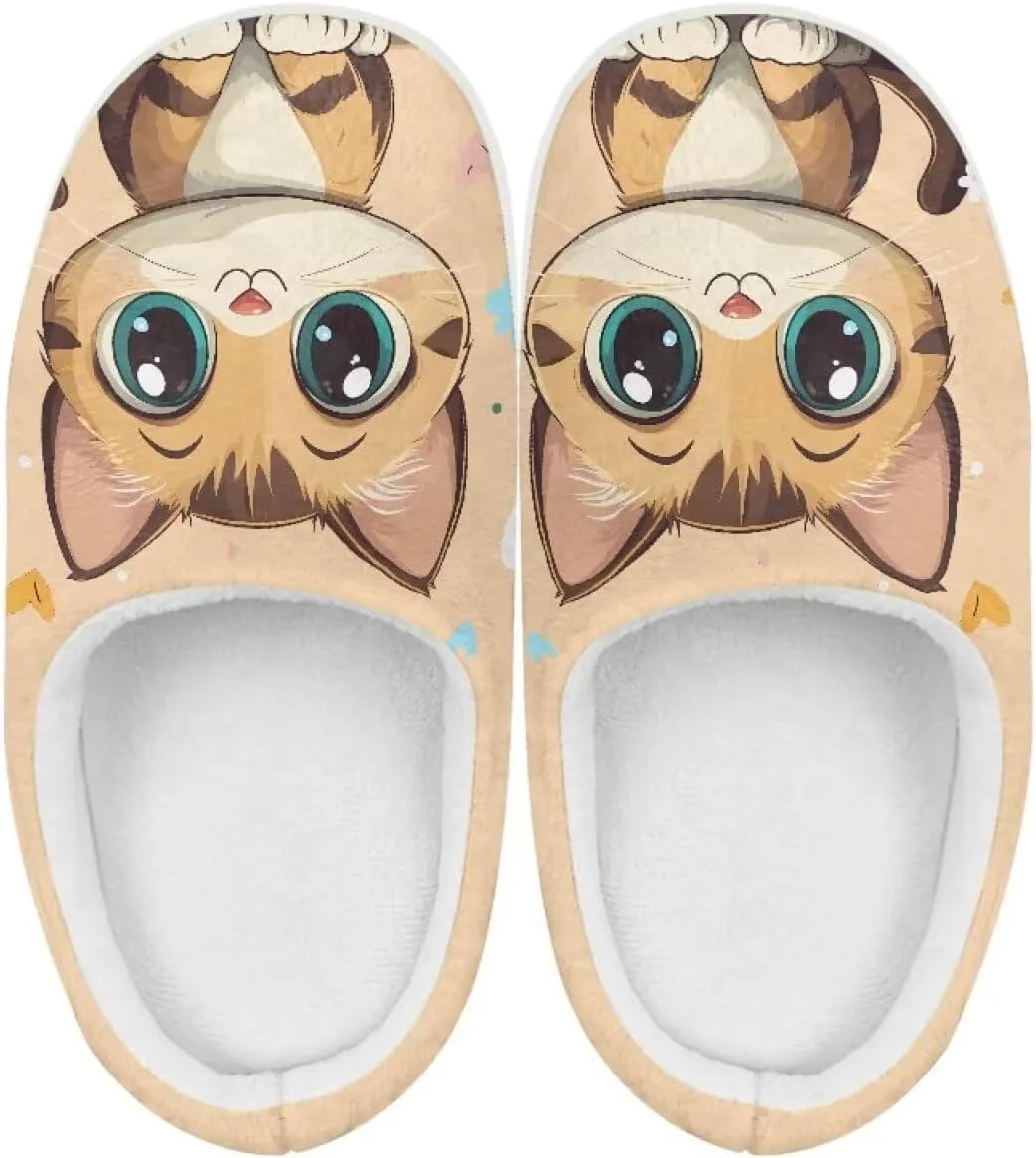Cartoon Animal Fuzzy Plush Slippers for Little Kids Non-Slip Warm House Shoes Comfortable Indoor Winter Shoes SizeUS 9-15