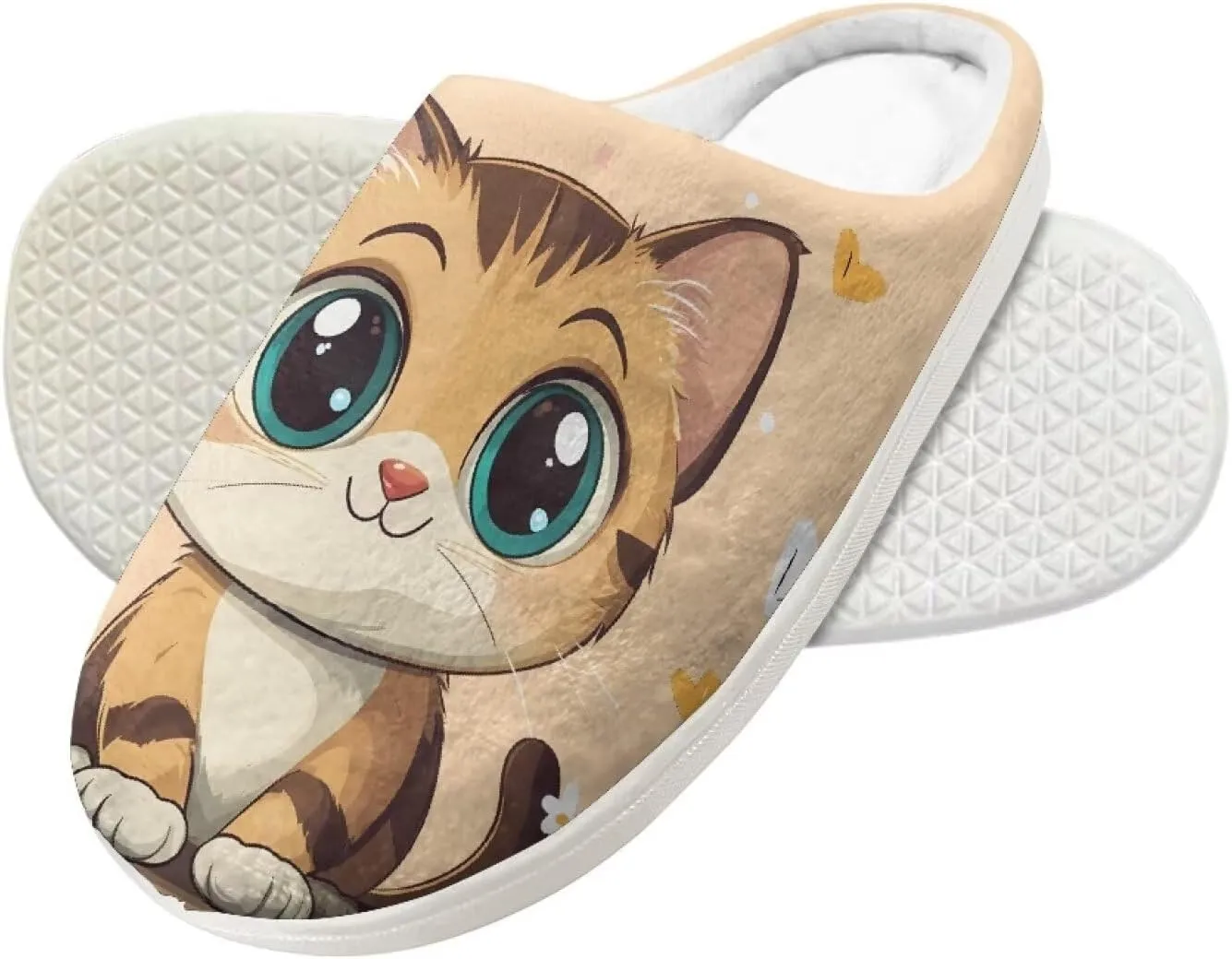 Cartoon Animal Fuzzy Plush Slippers for Little Kids Non-Slip Warm House Shoes Comfortable Indoor Winter Shoes SizeUS 9-15