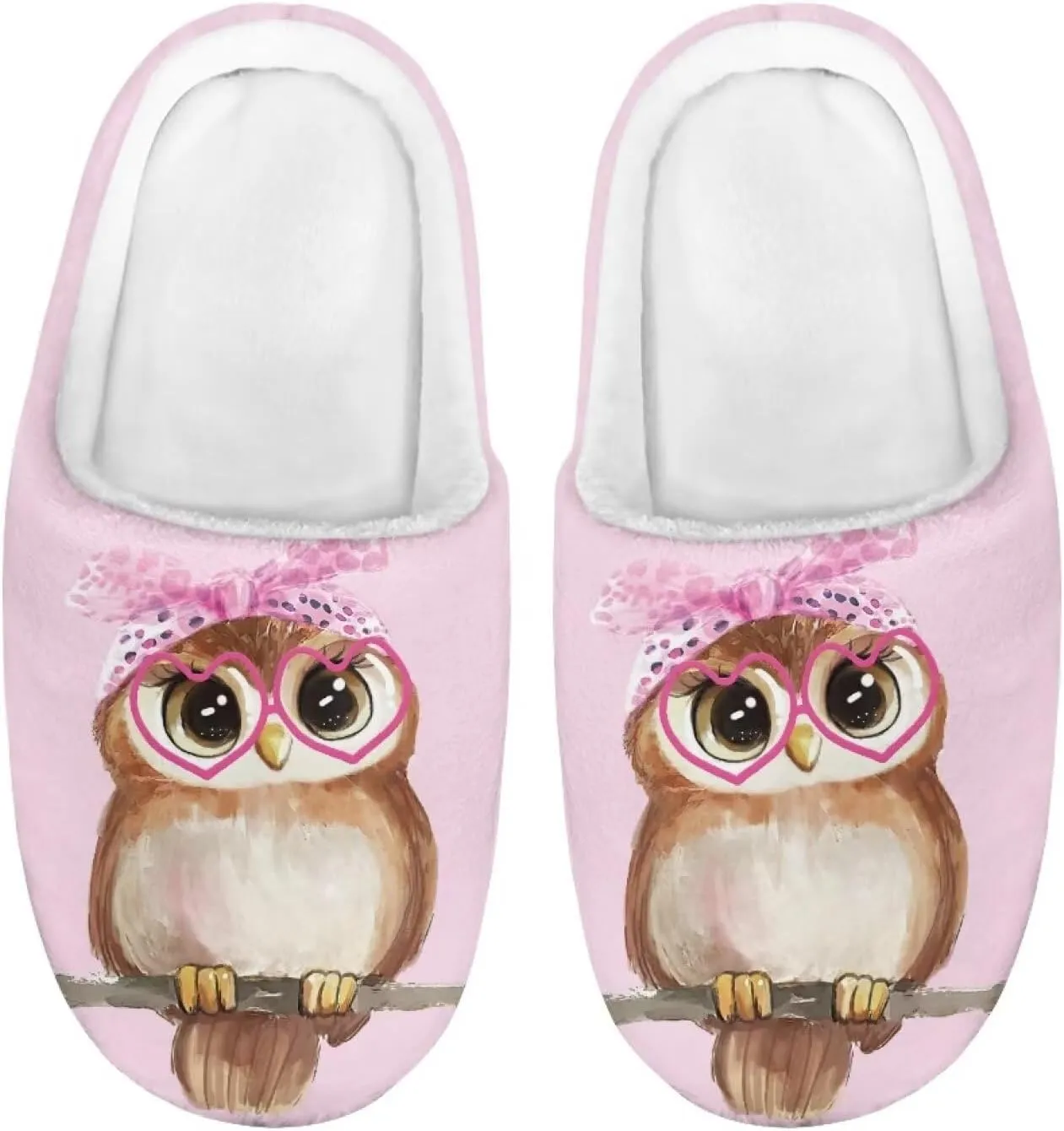 Cartoon Animals Plush Slippers for Kids Warm Fuzzy Indoor Shoes Boys Girls Cozy Winter Slippers Closed Toe Bedroom Soft Non Slip House Slippers US Size 9-15