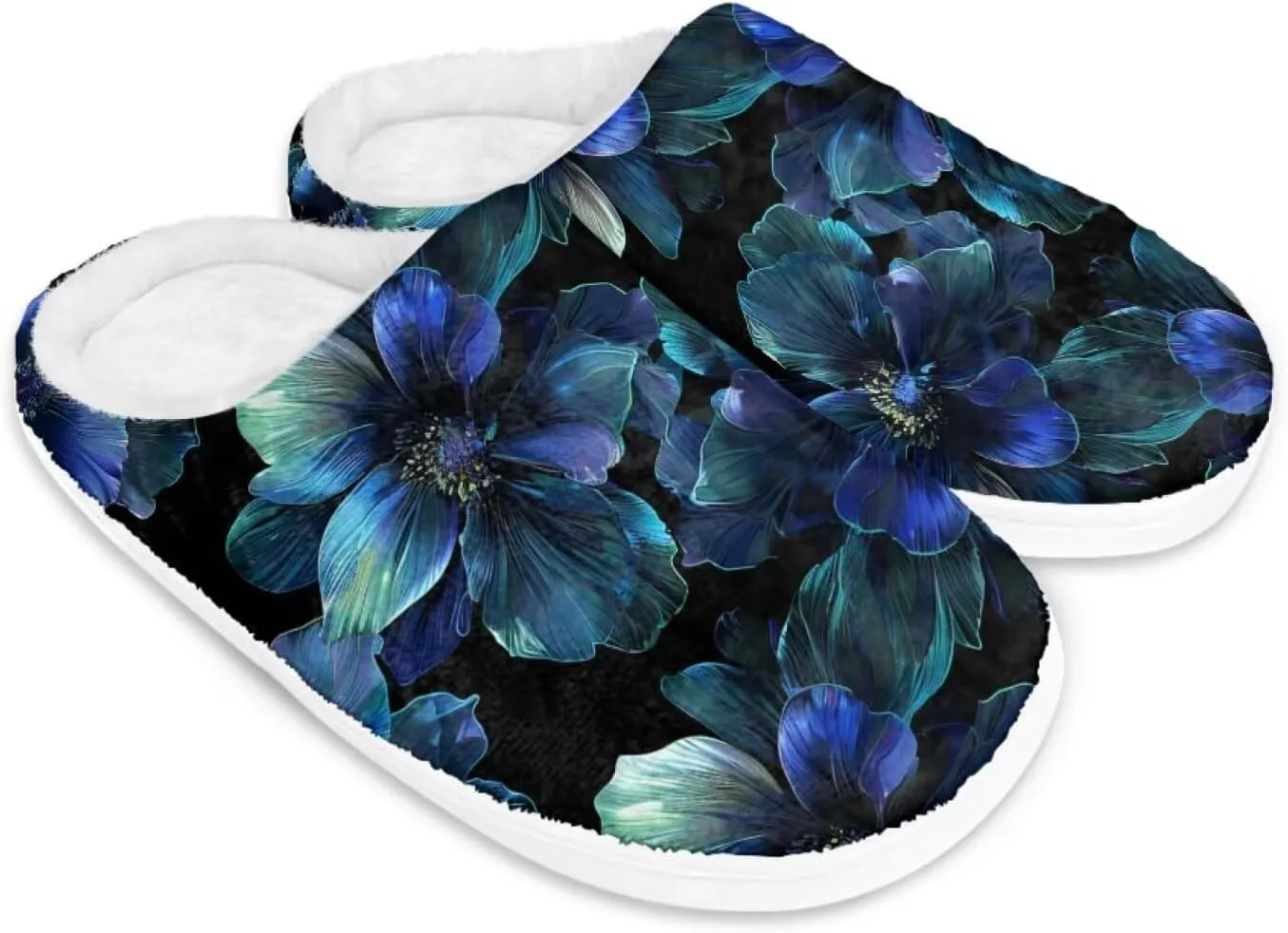 chaqlin Fuzzy Slipper Fluffy Bedroom House Sandals for Women Men Wide Memory Foam Anti Slip Slippers Thick Sole Shoes