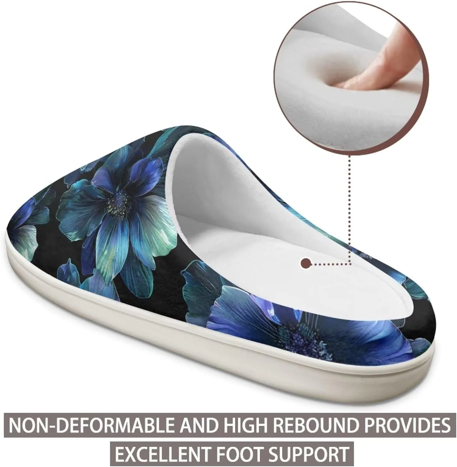 chaqlin Fuzzy Slipper Fluffy Bedroom House Sandals for Women Men Wide Memory Foam Anti Slip Slippers Thick Sole Shoes