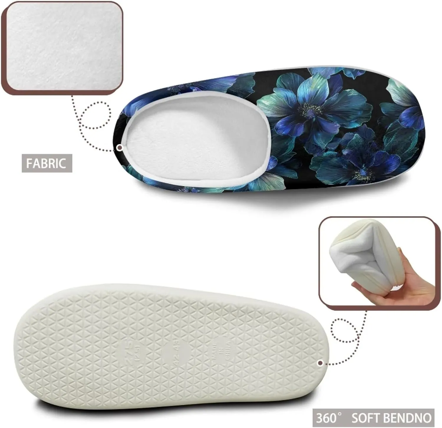 chaqlin Fuzzy Slipper Fluffy Bedroom House Sandals for Women Men Wide Memory Foam Anti Slip Slippers Thick Sole Shoes