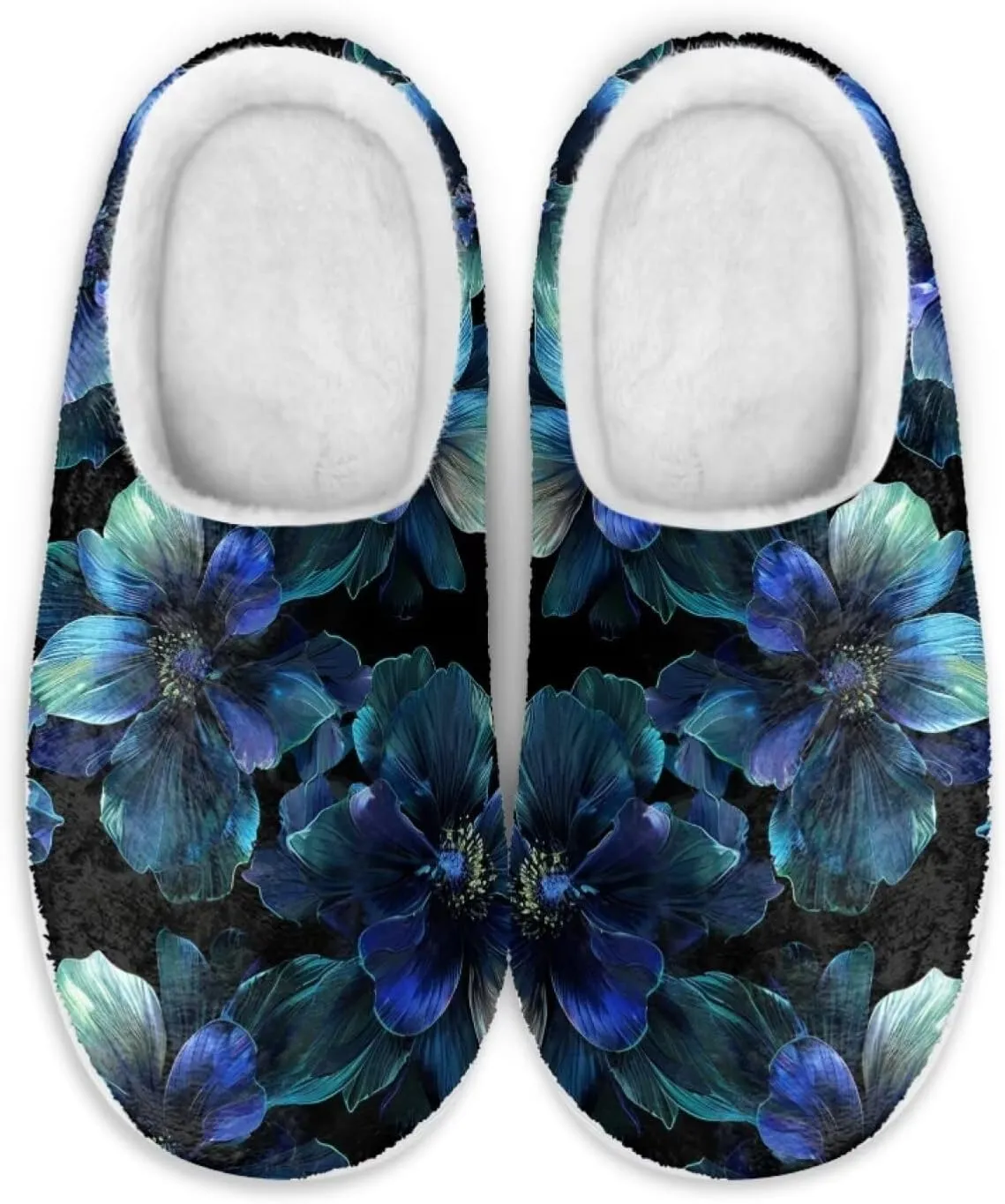 chaqlin Fuzzy Slipper Fluffy Bedroom House Sandals for Women Men Wide Memory Foam Anti Slip Slippers Thick Sole Shoes