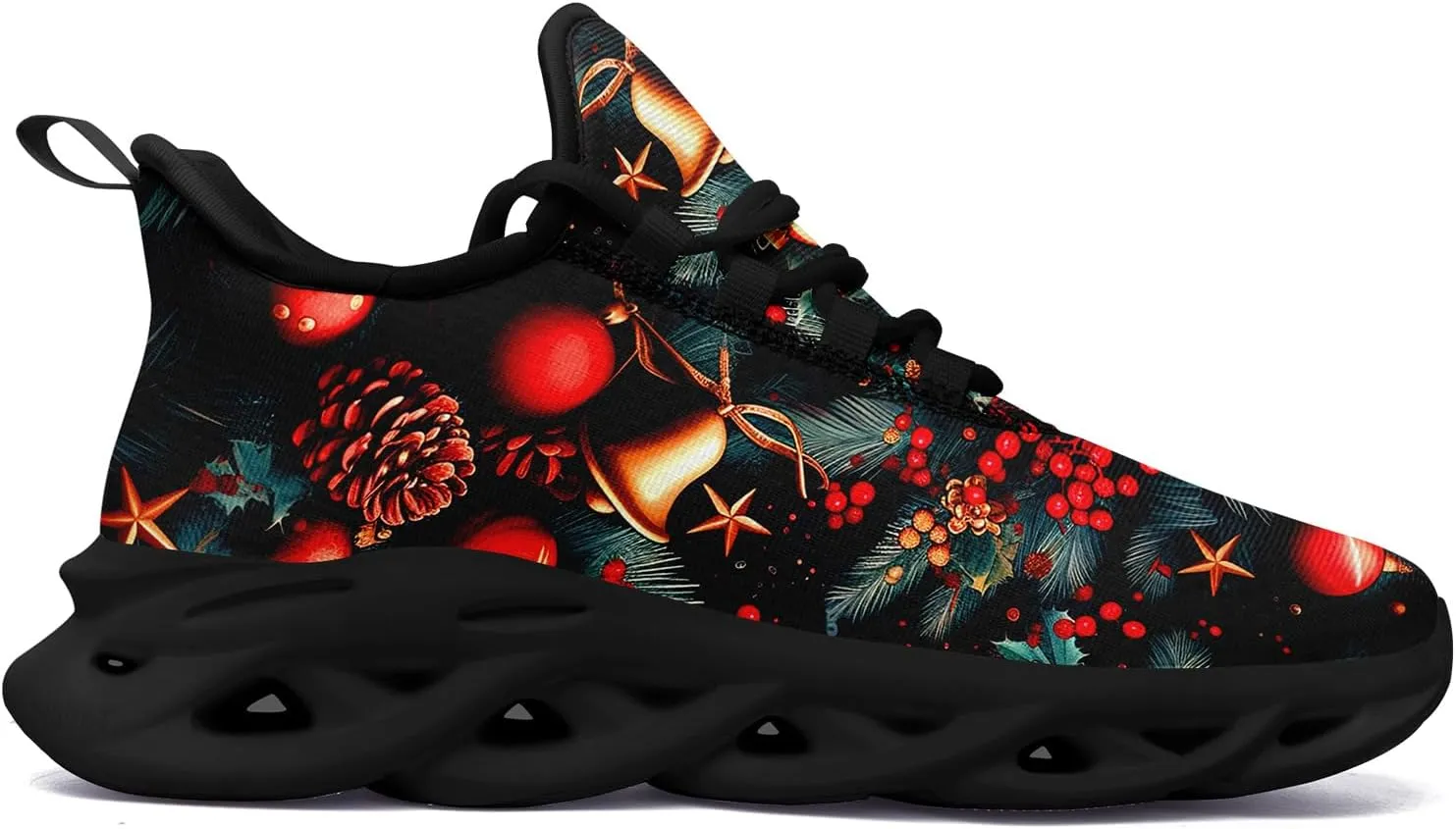 Christmas Running Shoes for Men Women – Holiday Festive Design, Comfortable Lightweight Tennis Shoes Mesh Walking Sneaker