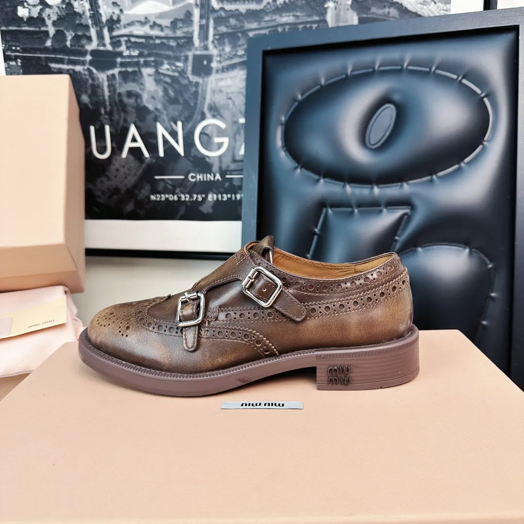 Church's X Miu Loafers Matte Brown Calfskin
