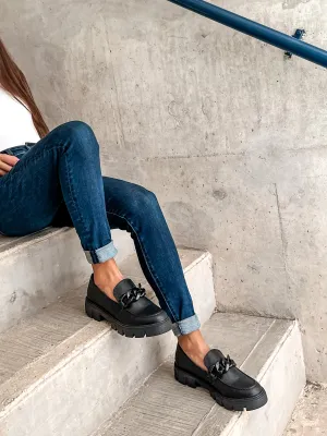 Columbia Black Matte Loafers