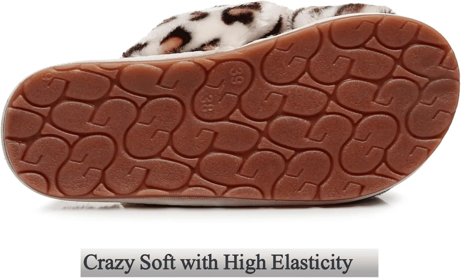 Crazy Lady Women's Fuzzy Fluffy House Slippers Cute Plush Memory Foam Shoes Cross Band Indoor Outdoor Open Toe Sandals
