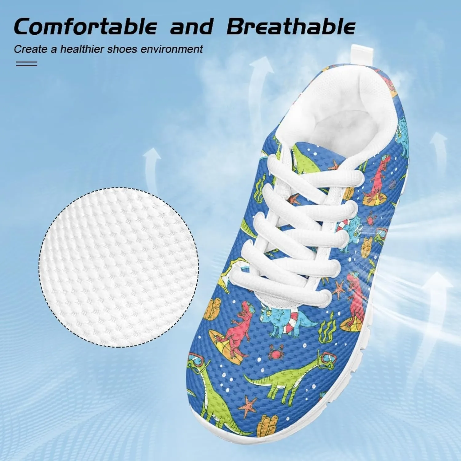Cumagical Kids Summer Shoes with Laces for Boys Girls Running Sneakers
