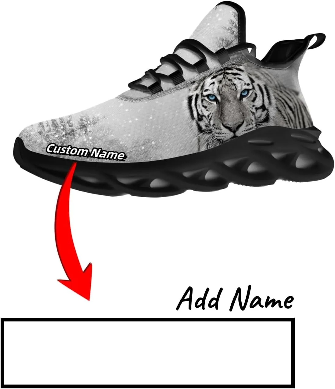 Custom Tiger Sneakers Men Women Running Shoes Add Name Lightweight Walking Tennis Shoes Gifts for Men Women
