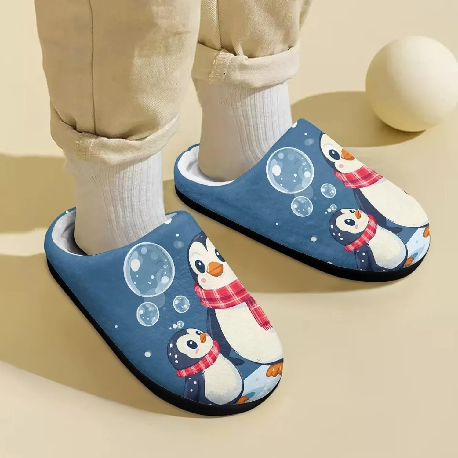Cute Cartoon Animal Unisex-Child Winter Plush Slip On House Slippers for Boys Girls Warm Flannel Fuzzy Slippers Indoor Household Shoes US Size 9-15