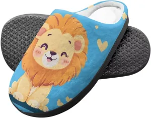 Cute Cartoon Animal Unisex-Child Winter Plush Slip On House Slippers for Boys Girls Warm Flannel Fuzzy Slippers Indoor Household Shoes US Size 9-15