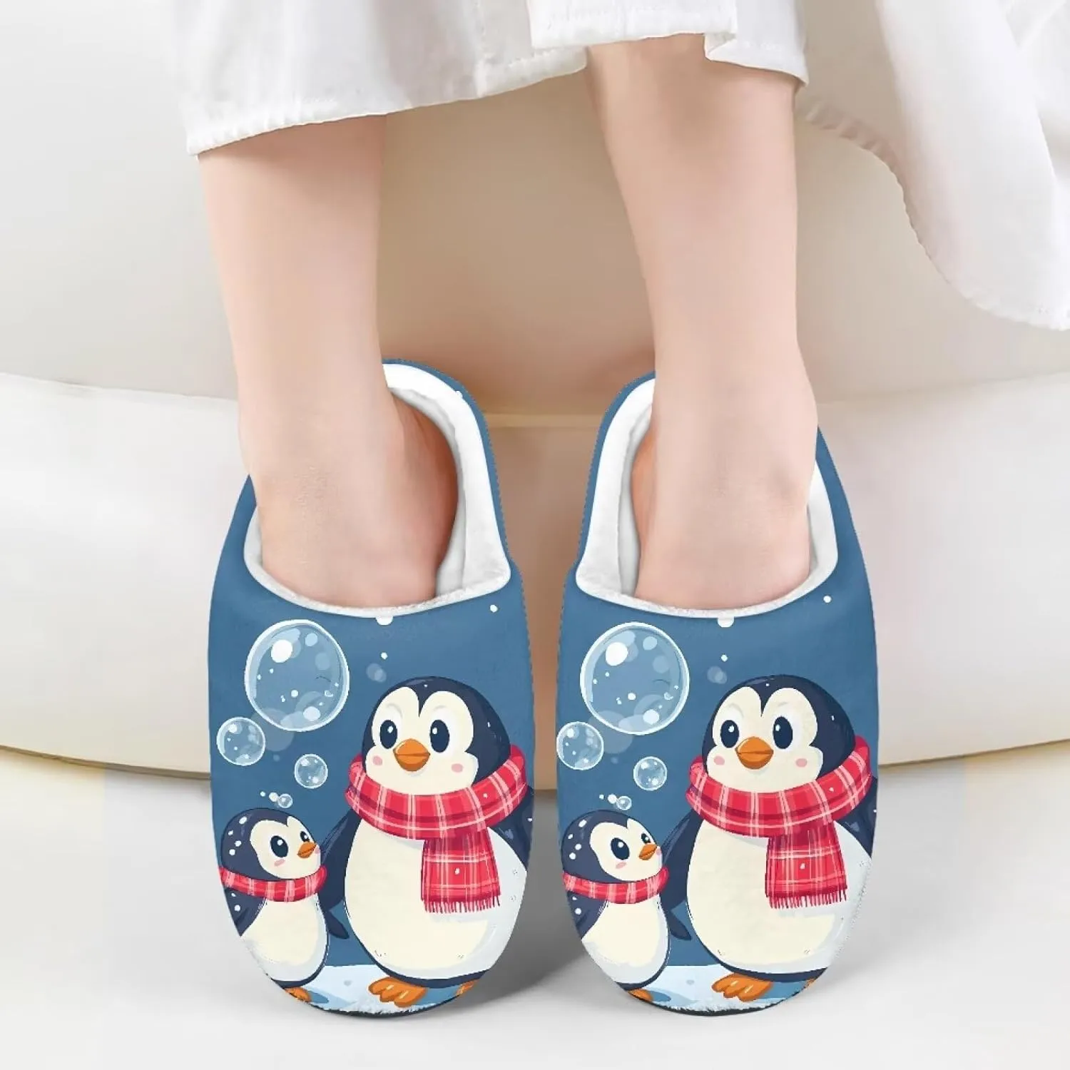 Cute Cartoon Animal Unisex-Child Winter Plush Slip On House Slippers for Boys Girls Warm Flannel Fuzzy Slippers Indoor Household Shoes US Size 9-15