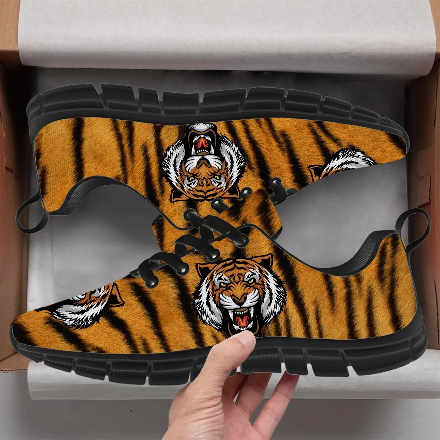 Funny Tiger Shoes for Women Men Tennis Shoes Lightweight Athletic Gym Running Sneakers Tiger Lovers Gifts for Him Her