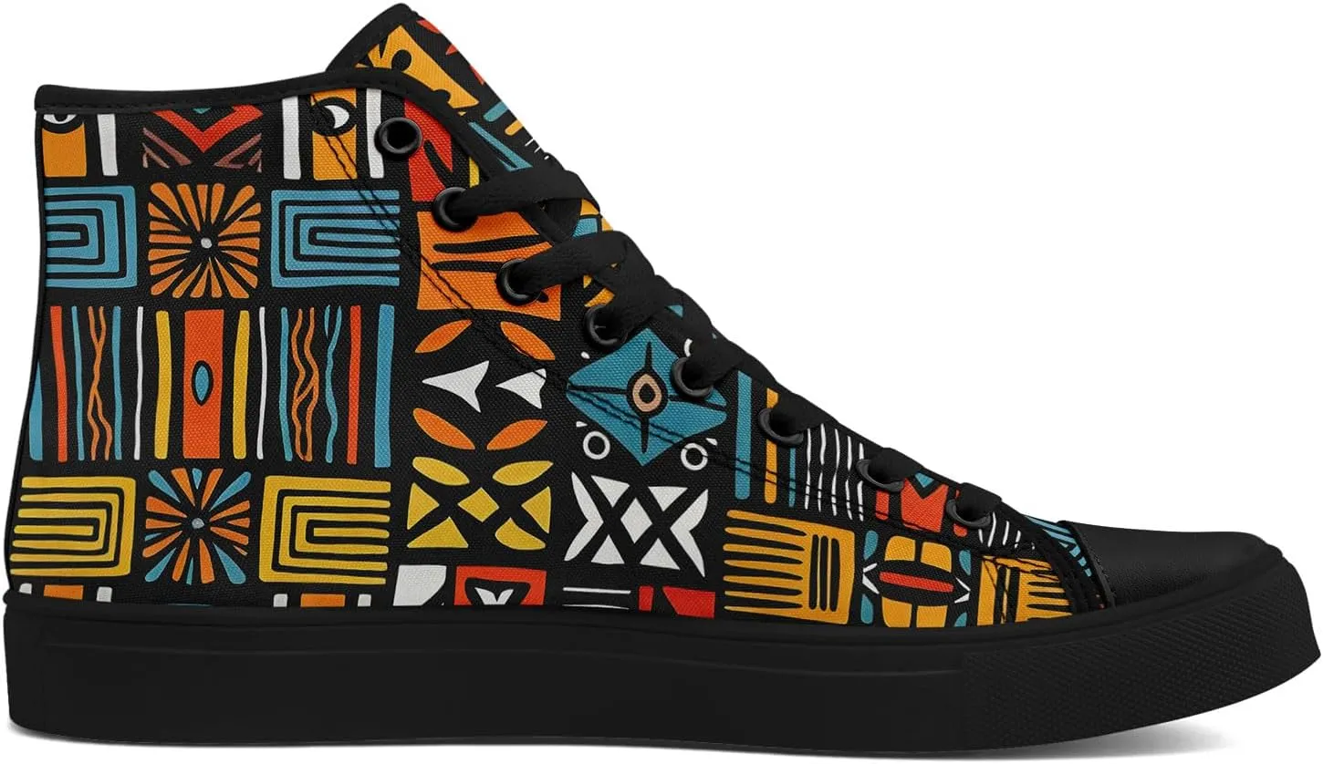 High Top Sneakers for Women Men Canvas Shoes Lightweight Printed Lace Up Fashion Casual Walking Shoes Street Footwear