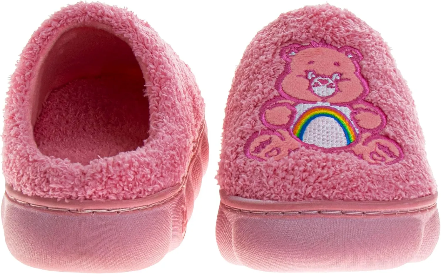 Josmo Care Bear Slippers for Girls - Bear Sandal House Shoes - NonSlip Comfy Plush Soft Fluffy Warm (Sizes 11-13 Little Kid / 1-5 Big Kid)