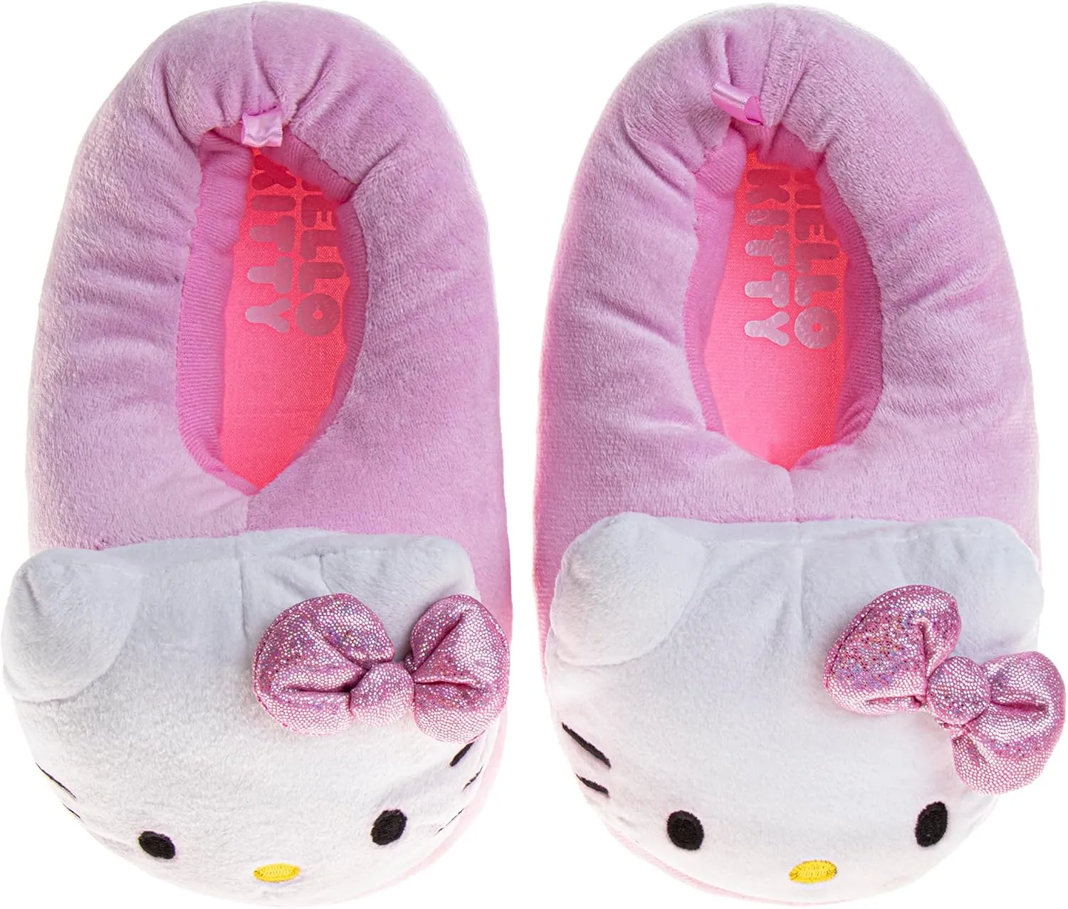Josmo Sanrio Hello Kitty Slippers for Girls - Kitty Cat Slipper indoor cute house shoes plush fuzzy sandals (sizes: 5-10 Toddlers / 11-13 Little kids / 2-5 Big Kids)
