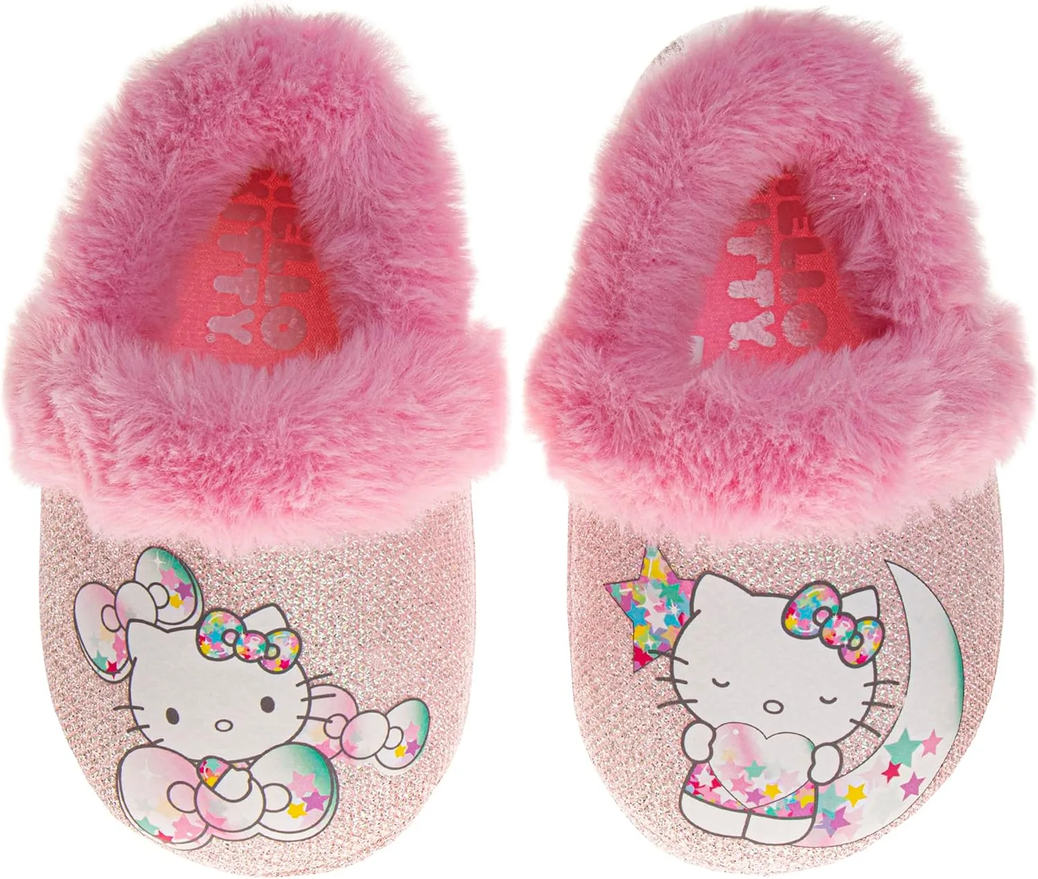Josmo Sanrio Hello Kitty Slippers for Girls - Kitty Cat Slipper indoor cute house shoes plush fuzzy sandals (sizes: 5-10 Toddlers / 11-13 Little kids / 2-5 Big Kids)