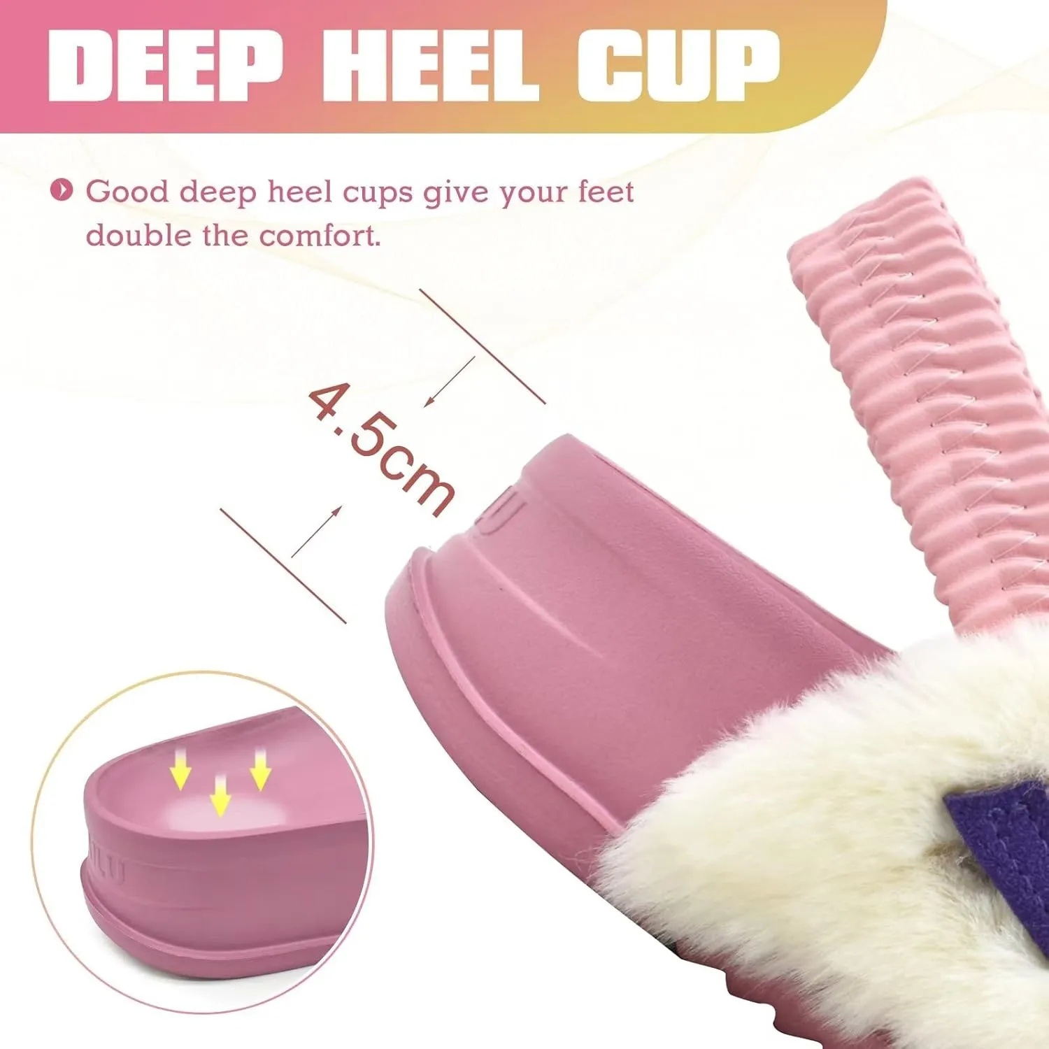 KuaiLu Womens Fuzzy Criss Cross Band Platform Slippers Arch Support Furry Faux Fur Ladies Open Toe Cozy Soft Plush Fleece Comfy House Shoes Sandals