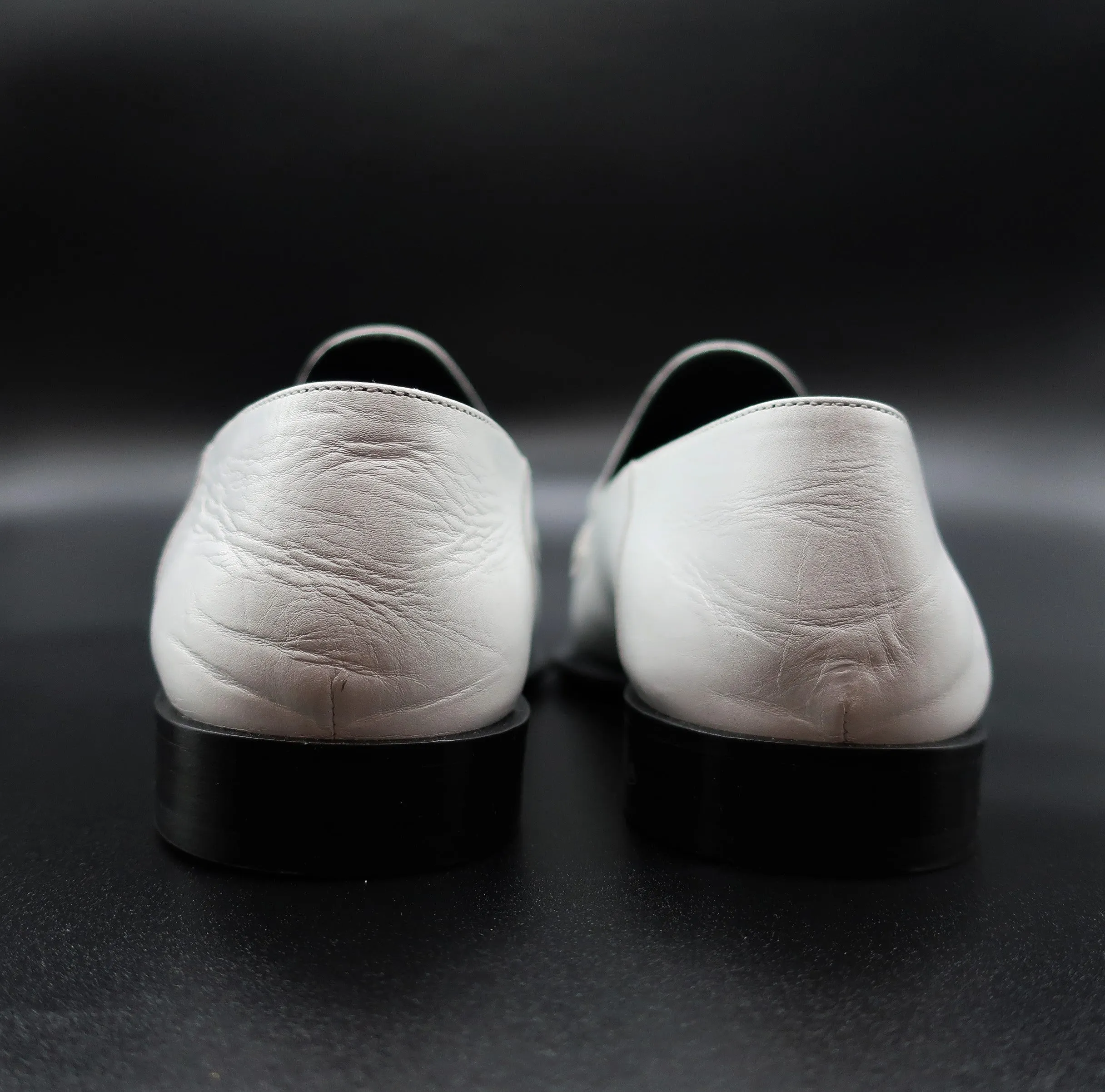 Loewe White Leather Loafers