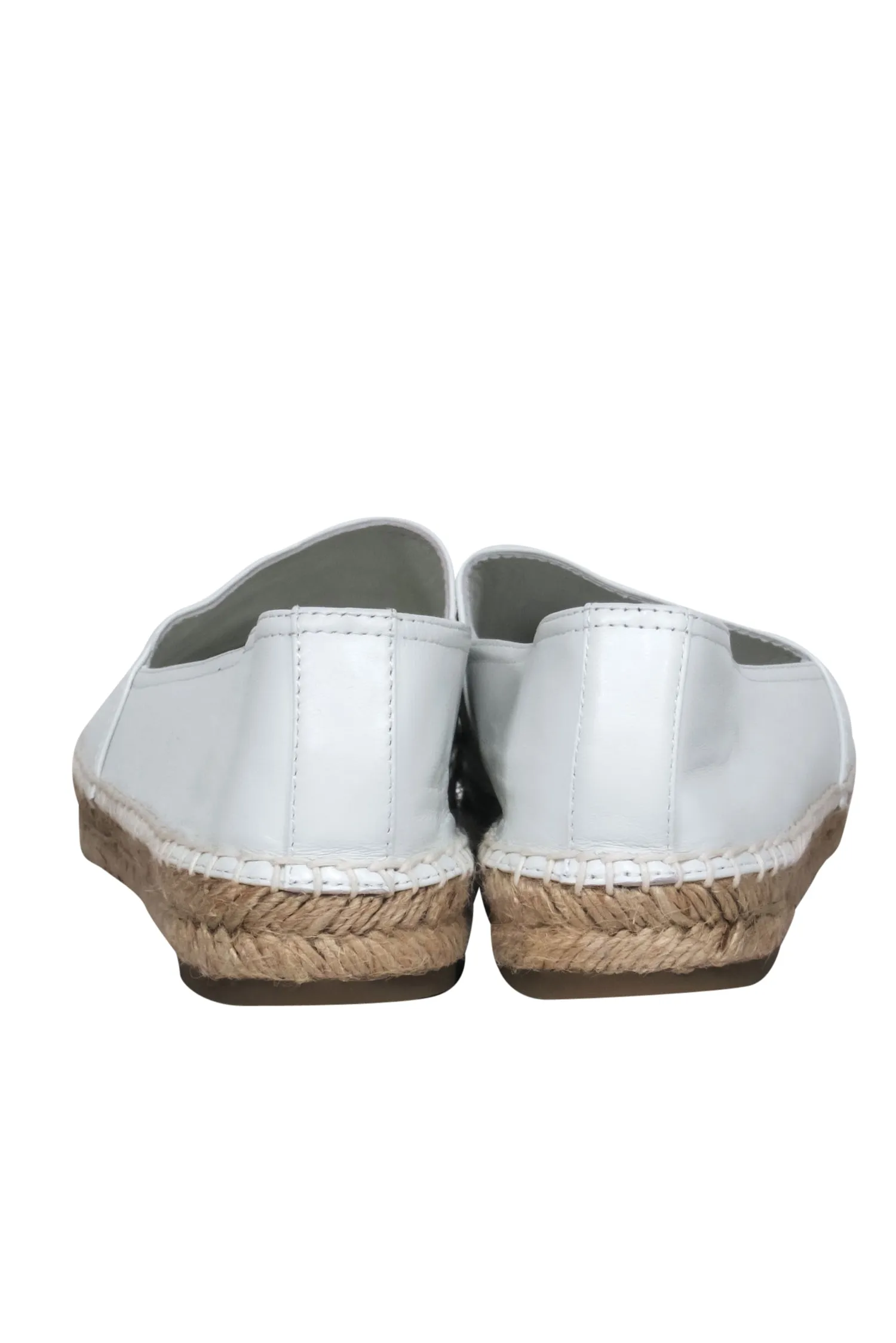 Logo Yves Fast shipping Sz Embossed 11 Laurent Multi-purpose Leather - Espadrilles White Saint