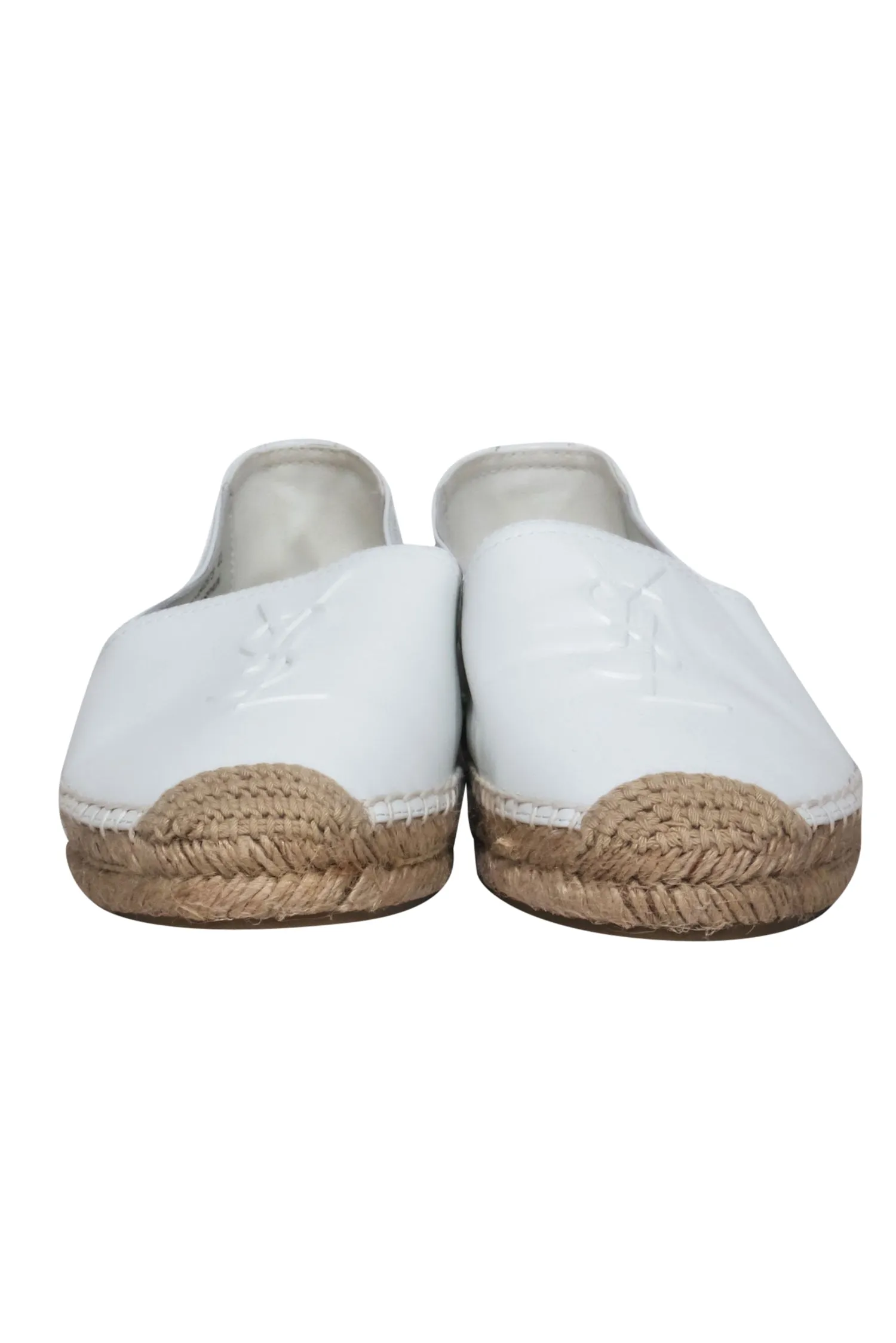 Logo Yves Fast shipping Sz Embossed 11 Laurent Multi-purpose Leather - Espadrilles White Saint