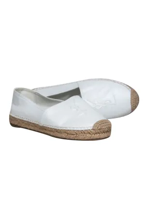 Logo Yves Fast shipping Sz Embossed 11 Laurent Multi-purpose Leather - Espadrilles White Saint