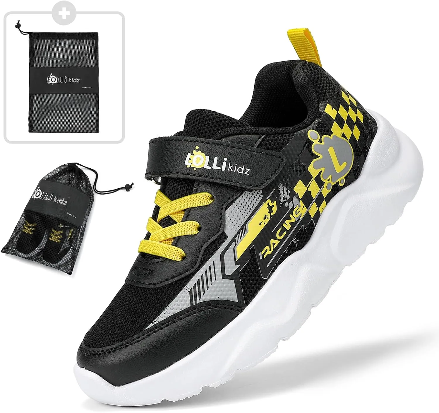 LOLLi kidz Boys Girls Shoes Kids Sneakers Athletic Tennis Shoes Lightweight Breathable Running Shoes