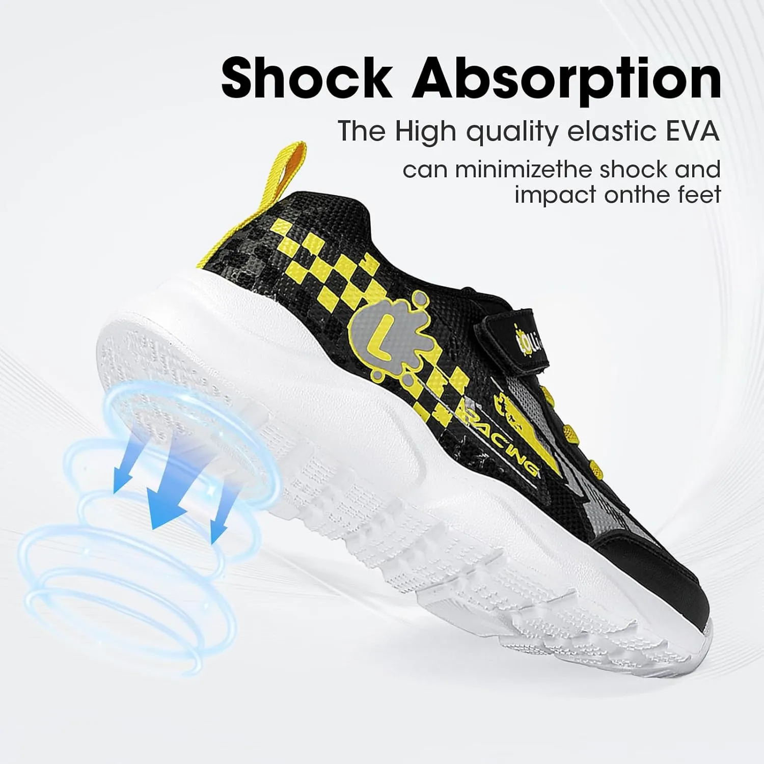 LOLLi kidz Boys Girls Shoes Kids Sneakers Athletic Tennis Shoes Lightweight Breathable Running Shoes