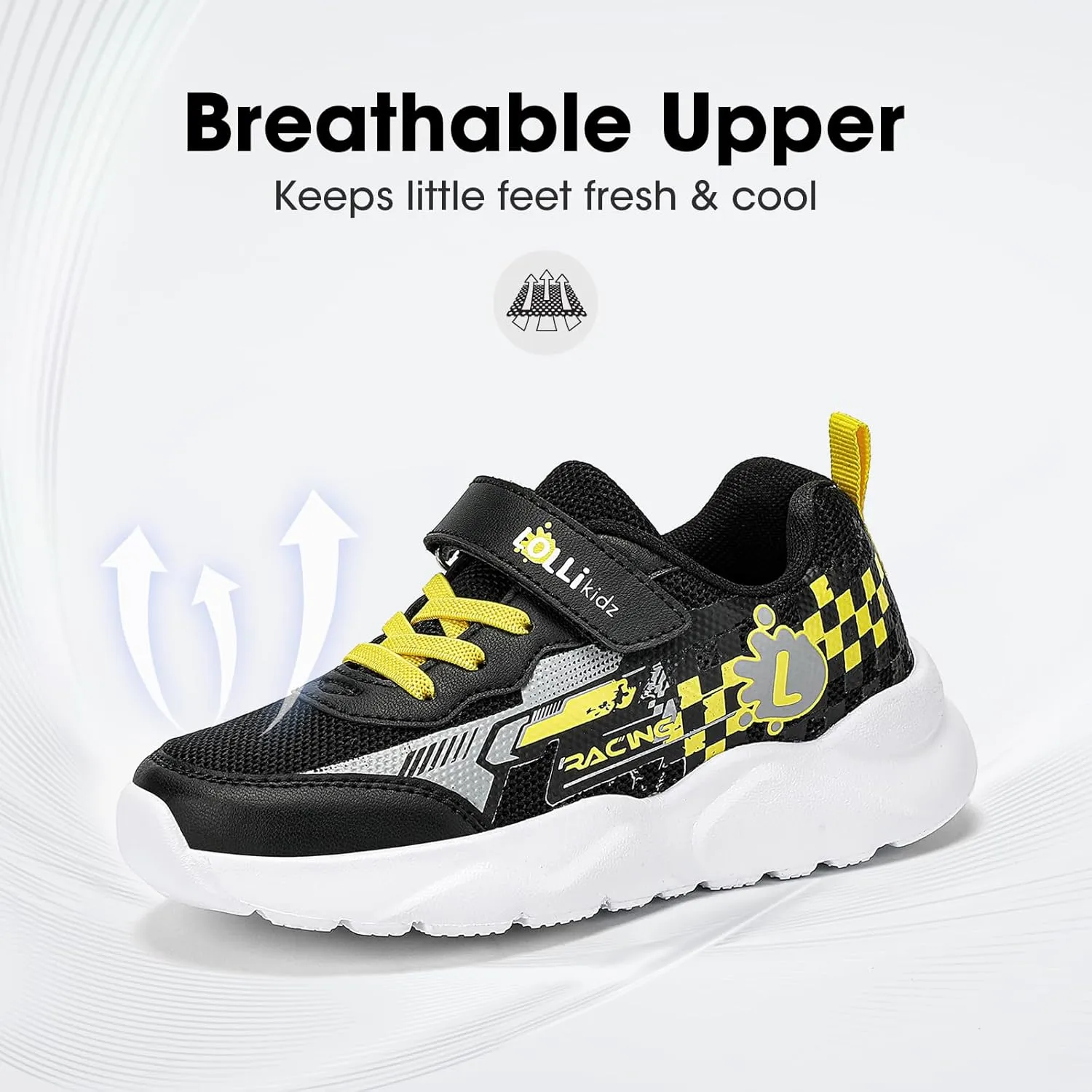 LOLLi kidz Boys Girls Shoes Kids Sneakers Athletic Tennis Shoes Lightweight Breathable Running Shoes