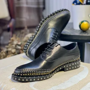 Matte Studded Loafers