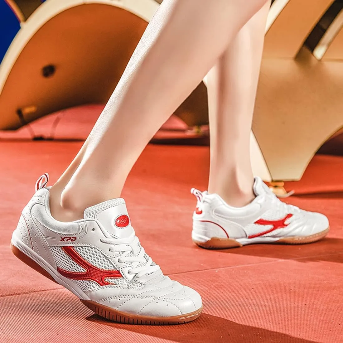 Mens Badminton Sneakers, Lace Up Pickleball Volleyball Trainers Lightweight Non-Slip Tennis Squash Court Shoes