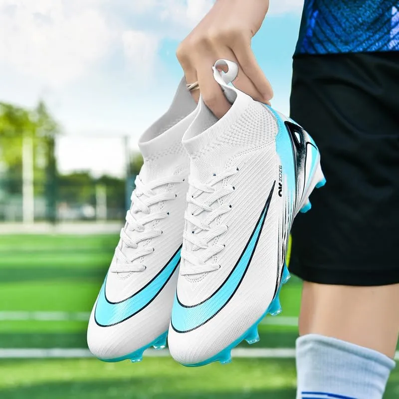 Men's Soccer Cleats Football Shoes High-Tops Non-Slip Spikes Indoor Outdoor Firm Ground Turf Sports Athletic Combat Boots Shoes Size 4.5-11