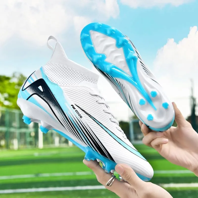 Men's Soccer Cleats Football Shoes High-Tops Non-Slip Spikes Indoor Outdoor Firm Ground Turf Sports Athletic Combat Boots Shoes Size 4.5-11
