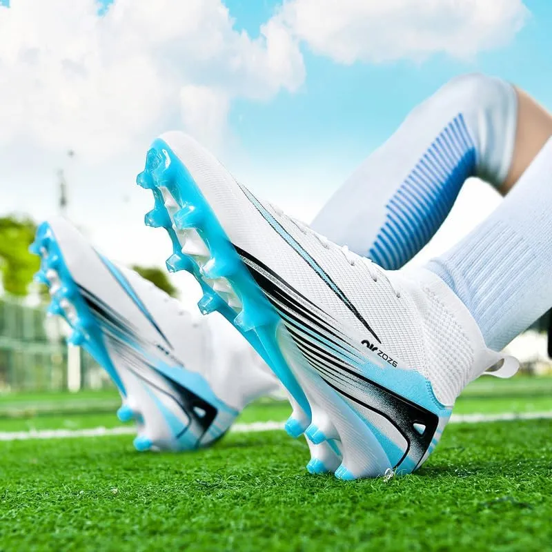 Men's Soccer Cleats Football Shoes High-Tops Non-Slip Spikes Indoor Outdoor Firm Ground Turf Sports Athletic Combat Boots Shoes Size 4.5-11