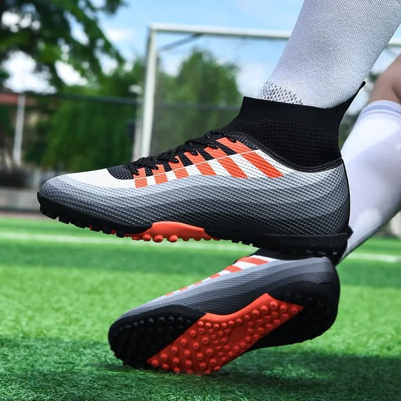 Men's Soccer Cleats Football Shoes High-Tops Non-Slip Spikes Indoor Outdoor Firm Ground Turf Sports Athletic Combat Boots Shoes Size 4.5-12