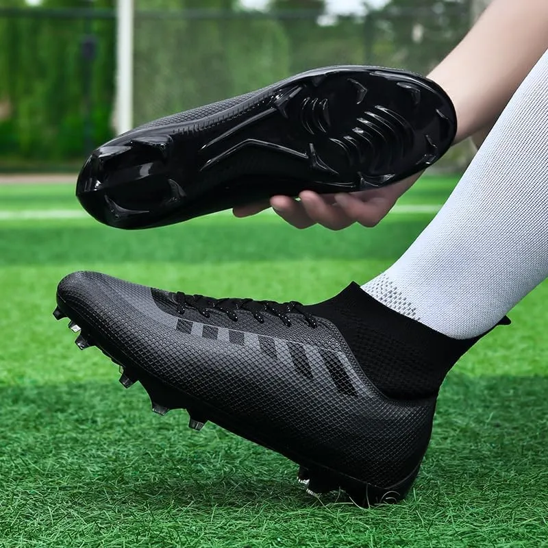 Men's Soccer Cleats Football Shoes High-Tops Non-Slip Spikes Indoor Outdoor Firm Ground Turf Sports Athletic Combat Boots Shoes Size 4.5-12