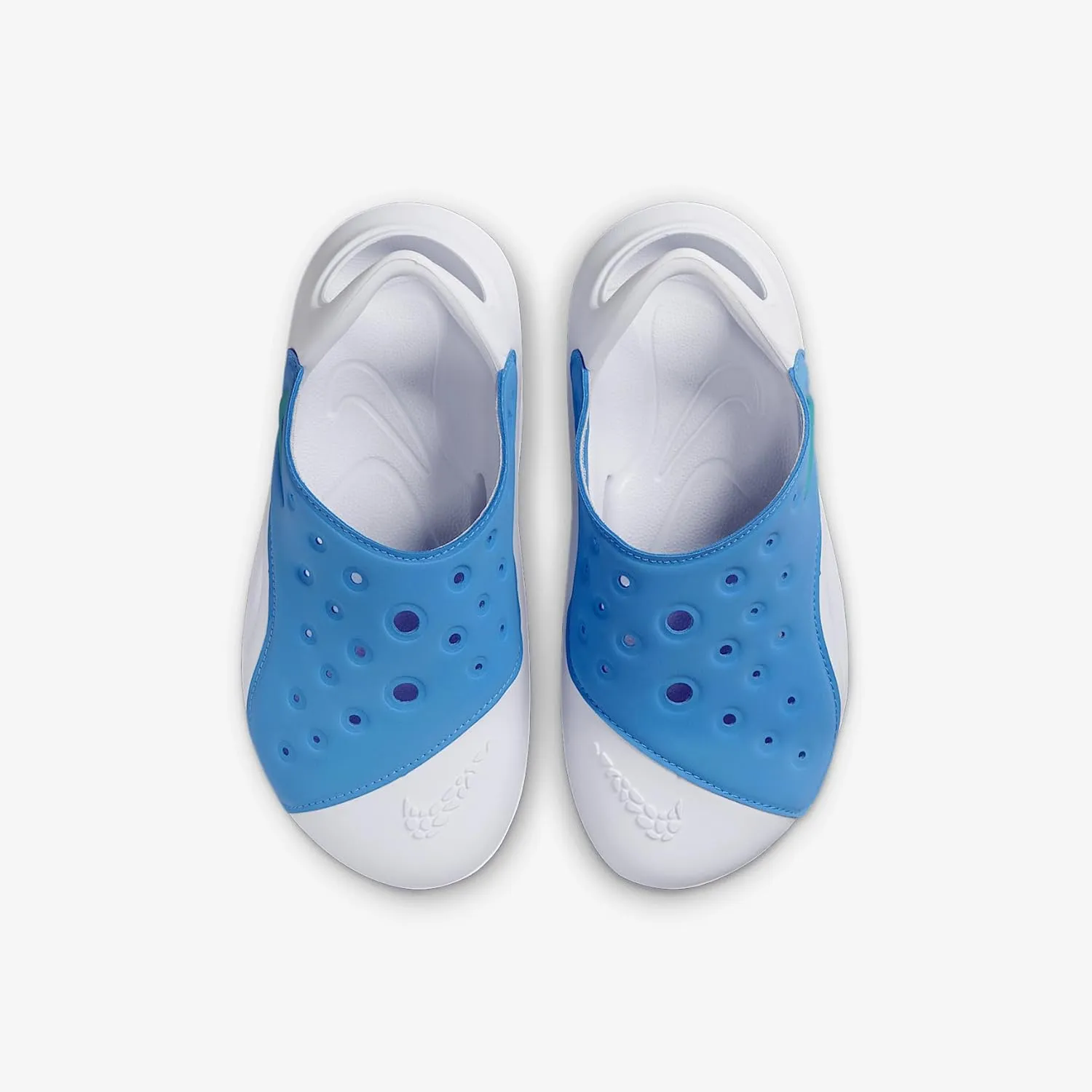 Nike Aqua Swoosh Little Kids' Sandals (FN0876-400, Blue Beyond/White/Dusty Cactus)