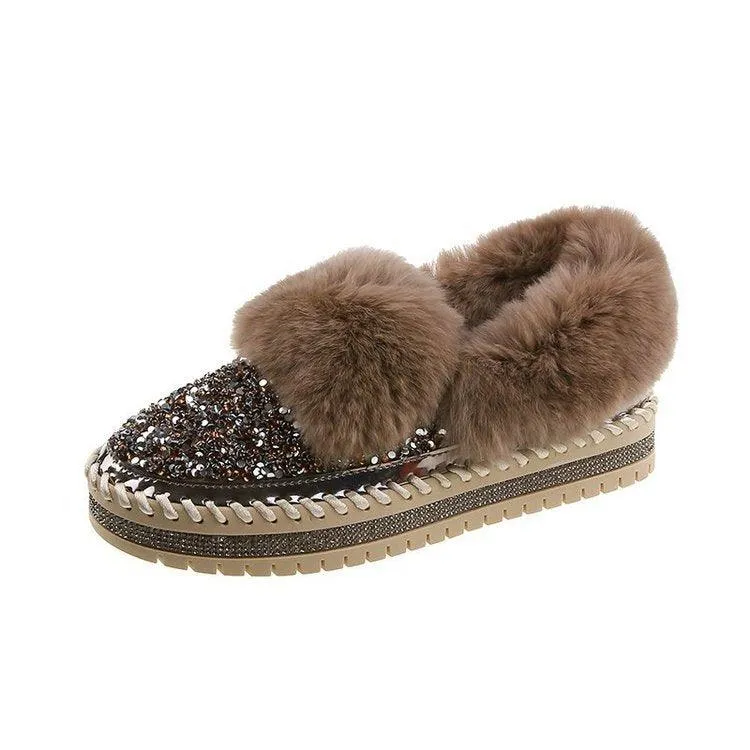 One-legged Shallow Mouth Single Shoes Casual Home Loafers
