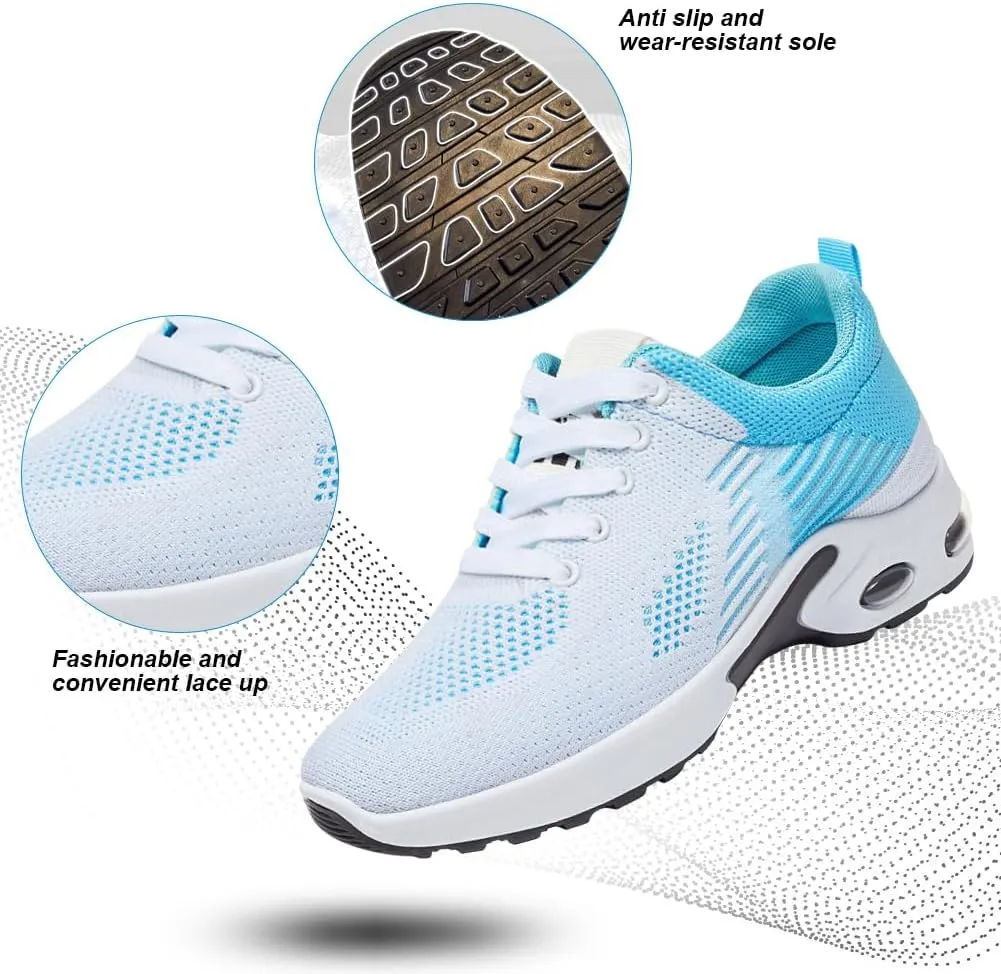 Padgene Womens Sneakers Air Cushion Running Shoes Lightweight Tennis Walking Shoes Mesh Breathable Gym Work Fashion Sneakers Athletic Comfortable Casual