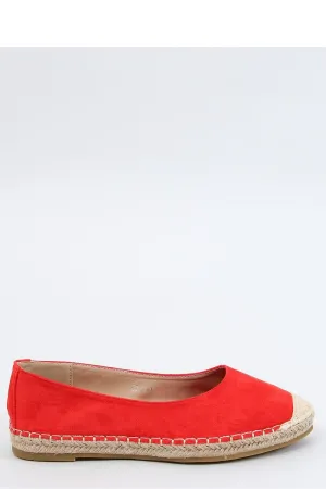 Red Nubuck Flat Espadrille with Raffia Cap Toe & Artisan Top-Stitching