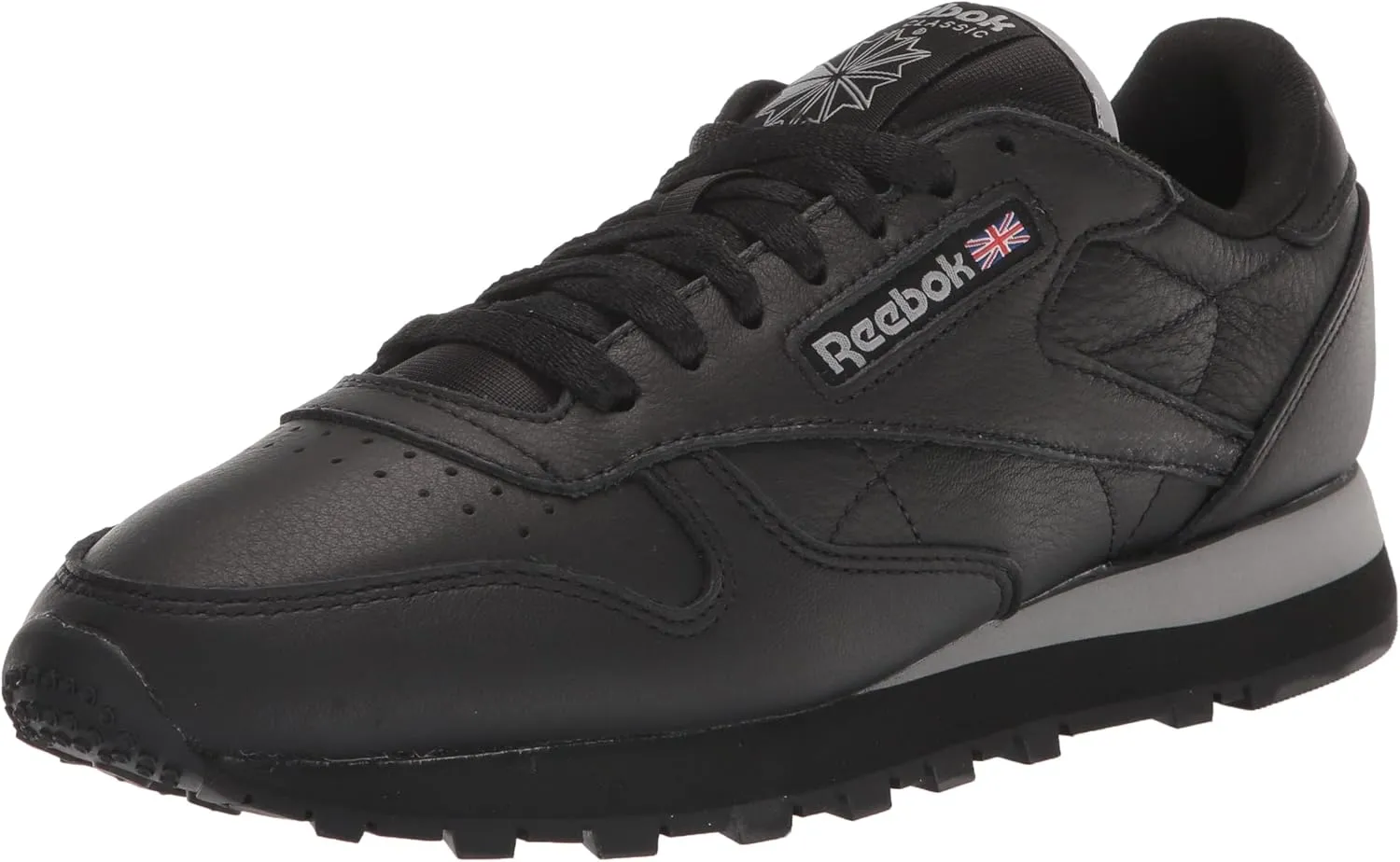 Reebok Unisex Classic Leather Sneakers Legacy, Cblack/Cblack/Purgry, 7 US Men