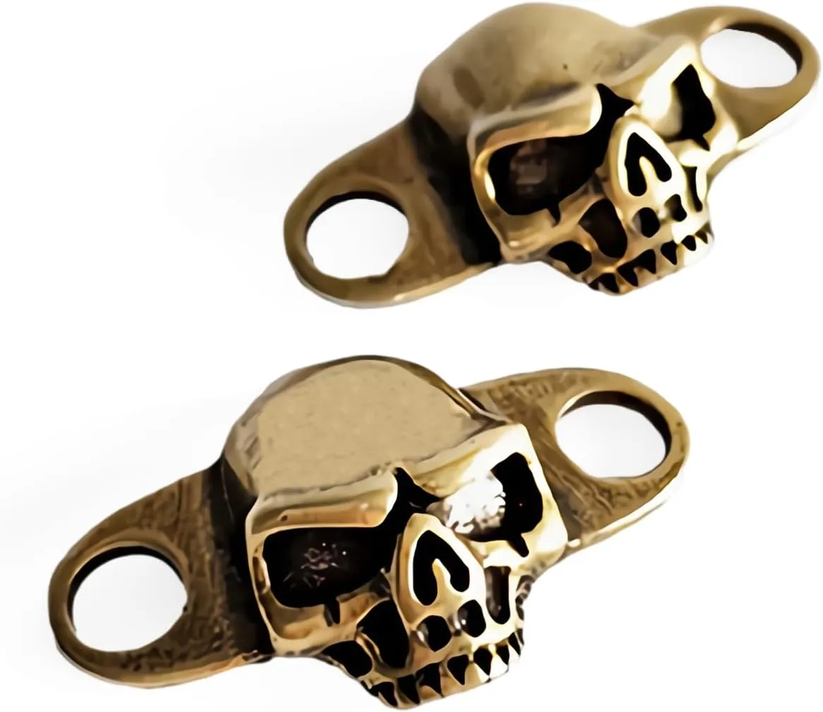Shoe lace Charms Shoelace Buckle, Fashion Metal Skull Shoelaces Charms Decorations for Sneakers Boots Casual Shoes Accessory