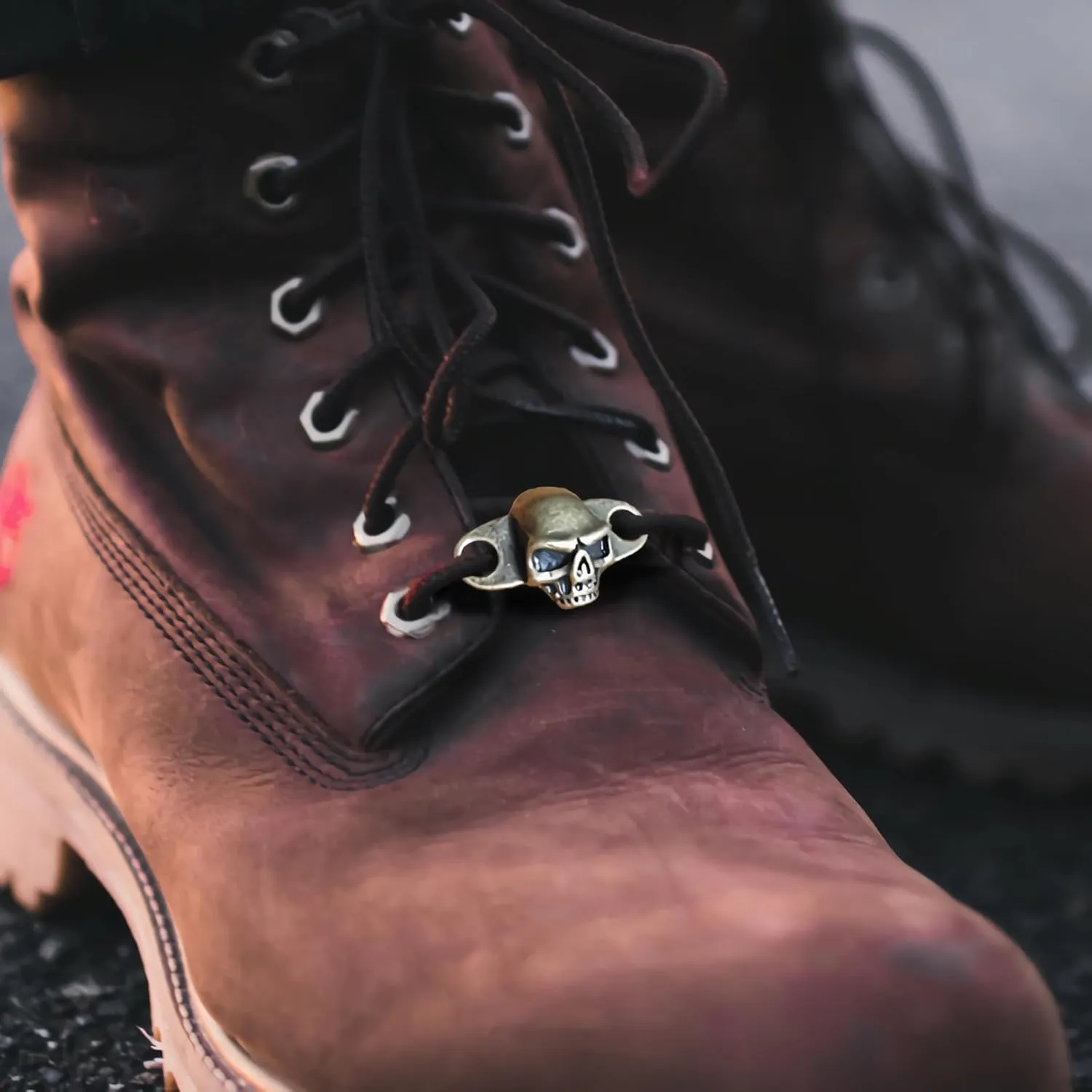 Shoe lace Charms Shoelace Buckle, Fashion Metal Skull Shoelaces Charms Decorations for Sneakers Boots Casual Shoes Accessory