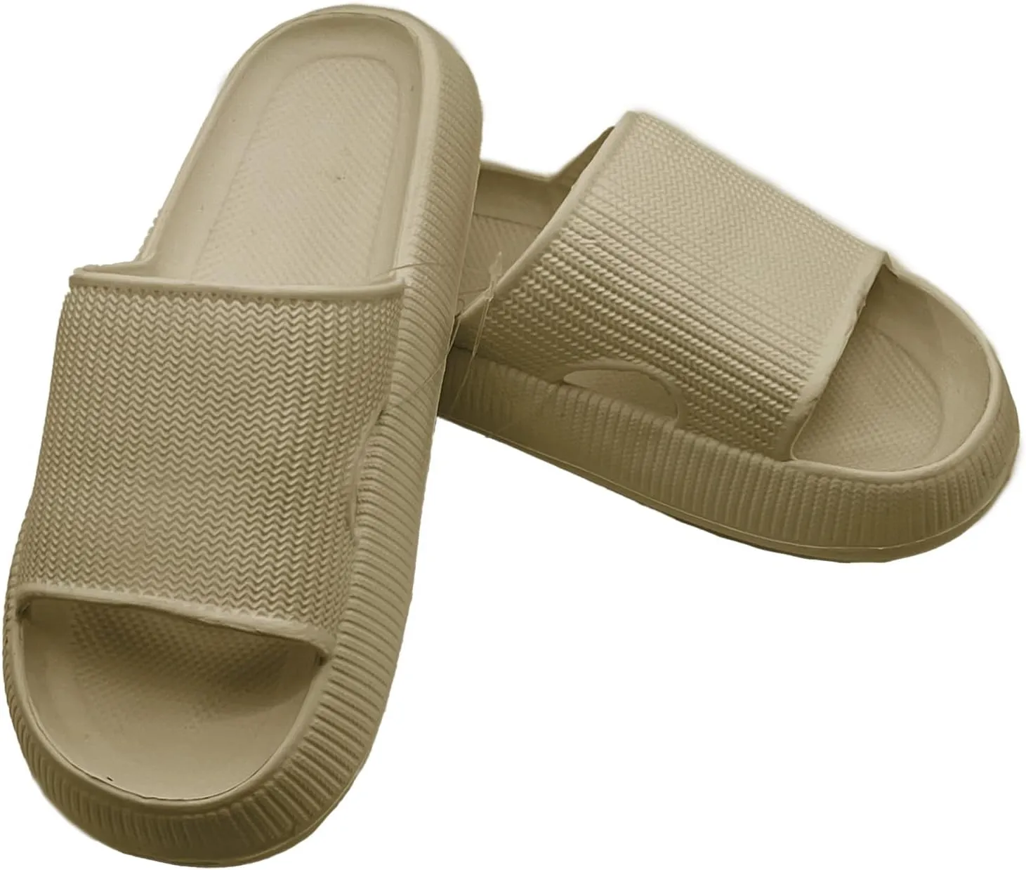 Slides Pillow Slippers for Women and Men Non Slip Quick Drying Shower Slides Bathroom Sandals | Thick Sole | Anti-Slip Cloud Slippers Lightweight Spa Open Toe Shower Sandals | Indoor & Outdoor